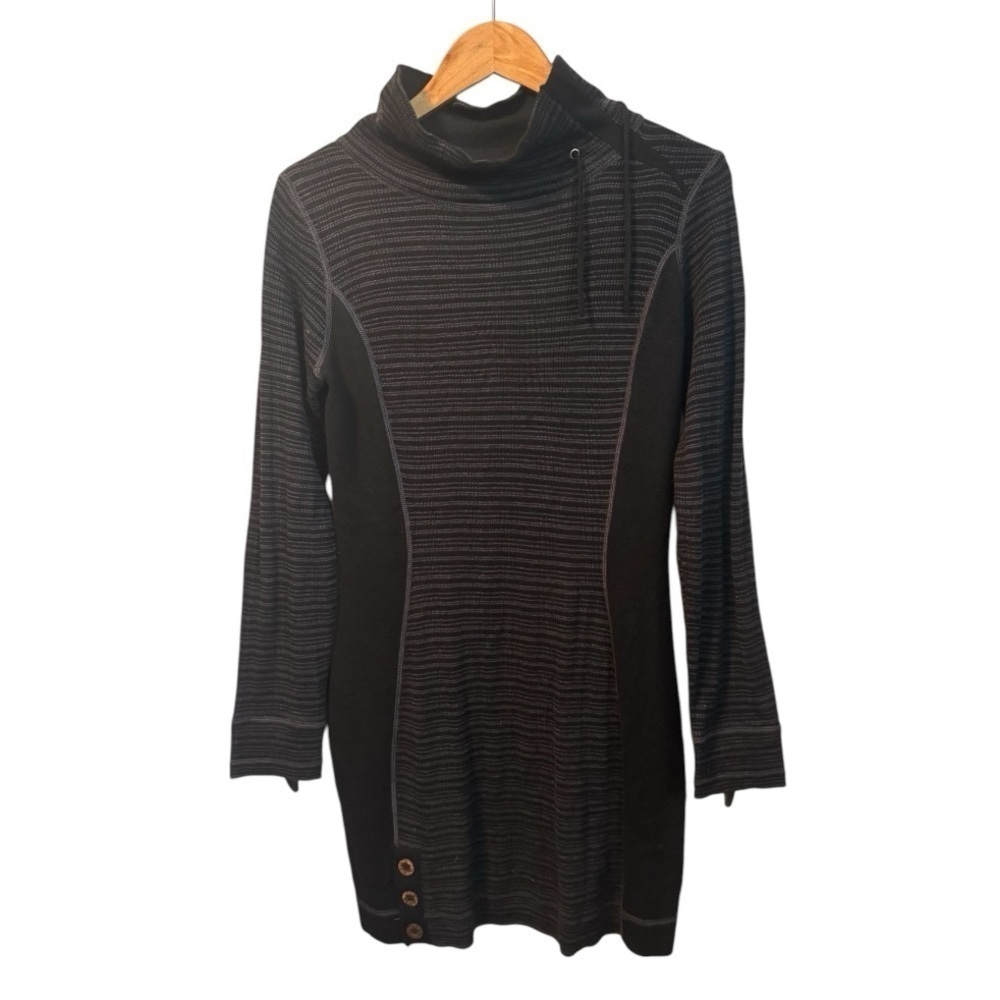 Prana Kelland Wool Blend Dress, Black and Gray, Size Small